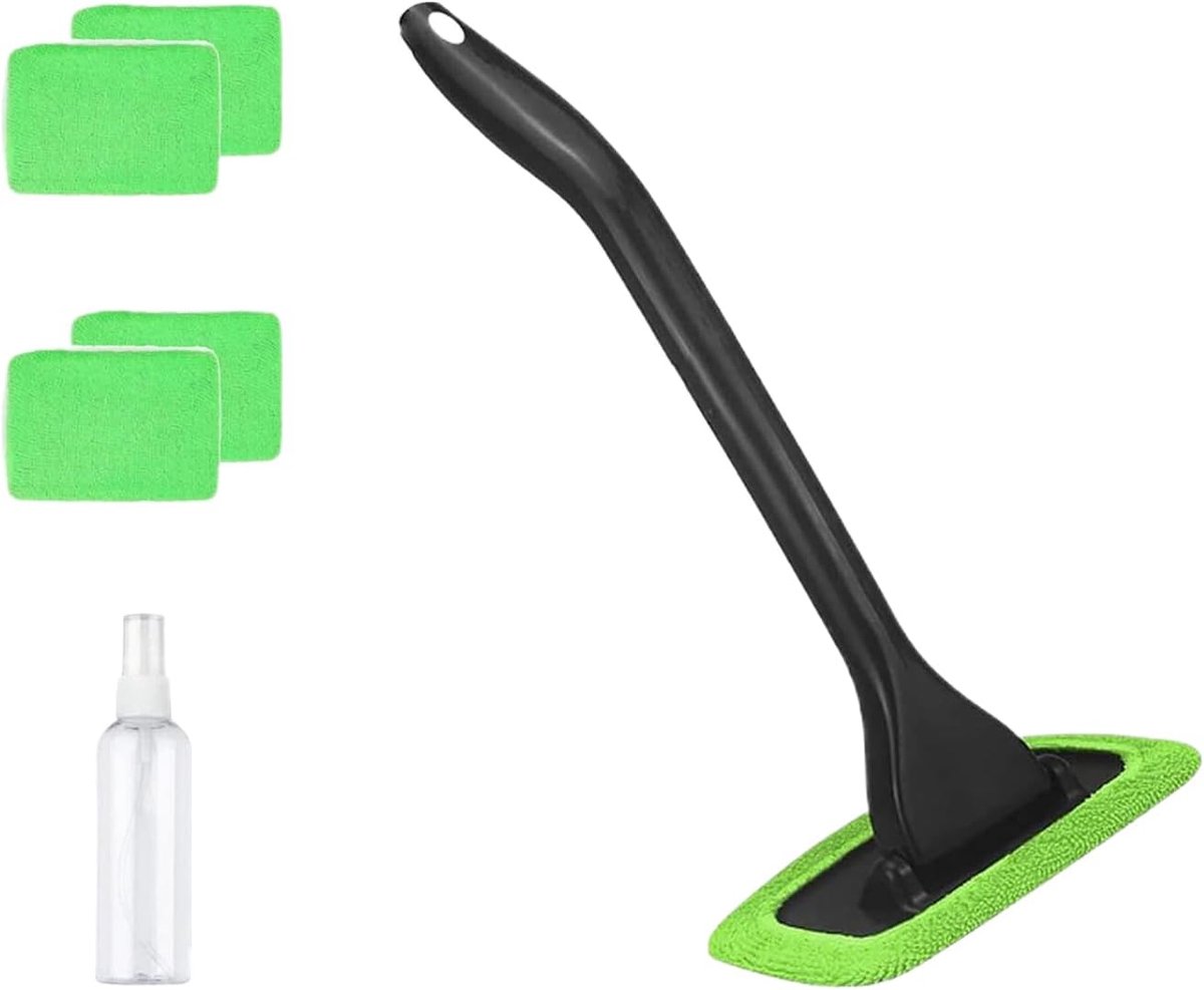 Ruit Reiniger - Auto Glas Tool - Vrij Zicht - Draaibare Kop - 24 cm Lengte - Groen
