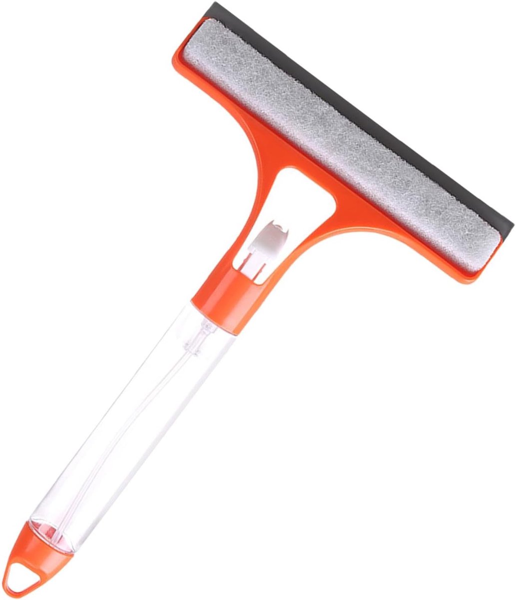 Raamtrekker - Glasreiniger - Streeploos Schoonmaken - Geïntegreerde Waterspray - 20 x 32 cm - Oranje