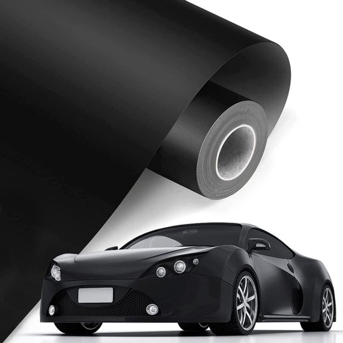 Matte Zwarte Zelfklevende Autofilm 3 m x 30 cm - Zwart Autofilm voor DIY Decoratie