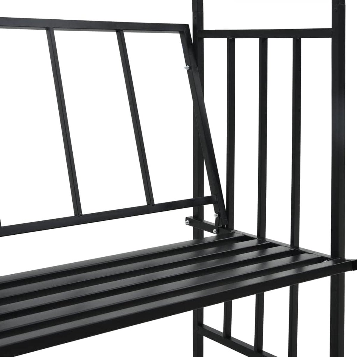 Rozenboog met bank - Tuinpoort decoratie - Planten ondersteunen - Stabiele ijzeren constructie - 128 x 50 x 207 cm