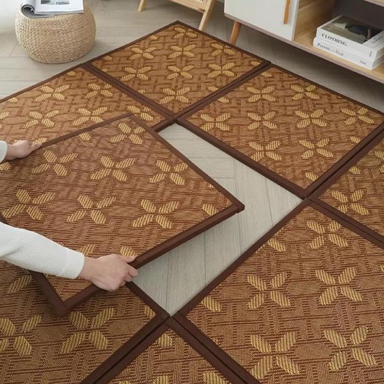 Opvouwbare Tatami Mat - Rotan Tapijt - Koel Slapen - Antislip Bodem - N.v.t. - Natuurlijk — afbeelding 3
