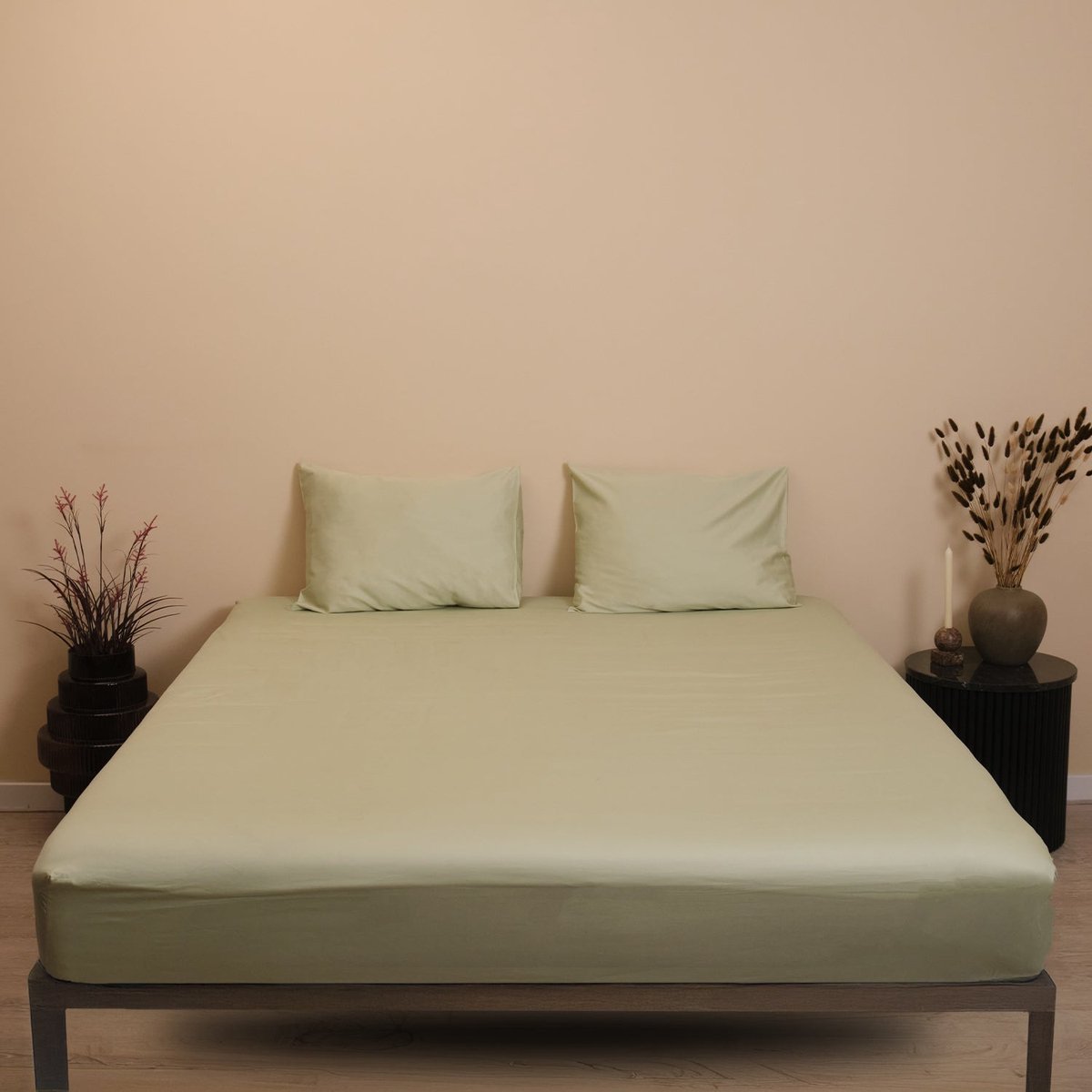 Sheetz Happen Hoeslaken 160x200x30cm - Mintgroen - Katoensatijn - 400TC - 100% Katoen