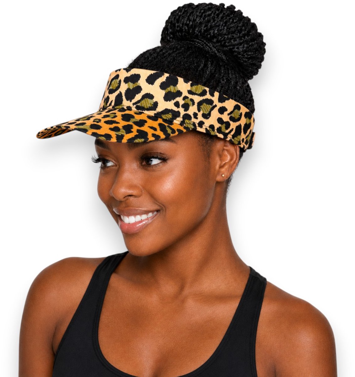 Zonneklep / Pet met Afrikaanse print - Zonnecap - Zomerpet - Sun visor - Oranje Beige Leopard Queen