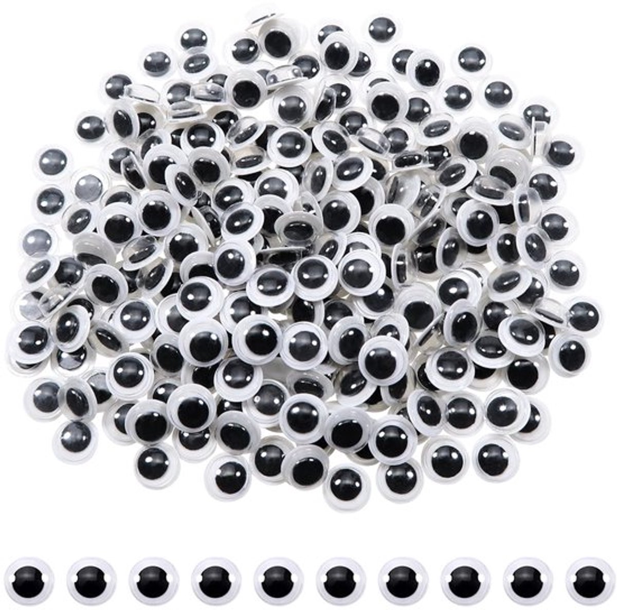 Shopcentral - Wiggle Eyes - Creatieve Knutselaccessoires - 8mm - Zwart Wit