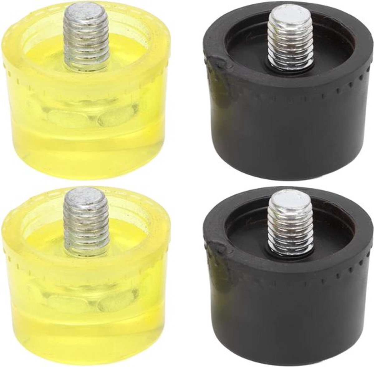 Allecto Plus - Rubberen slagkop set M10x1 voor hamergereedschap - Gele zwarte
