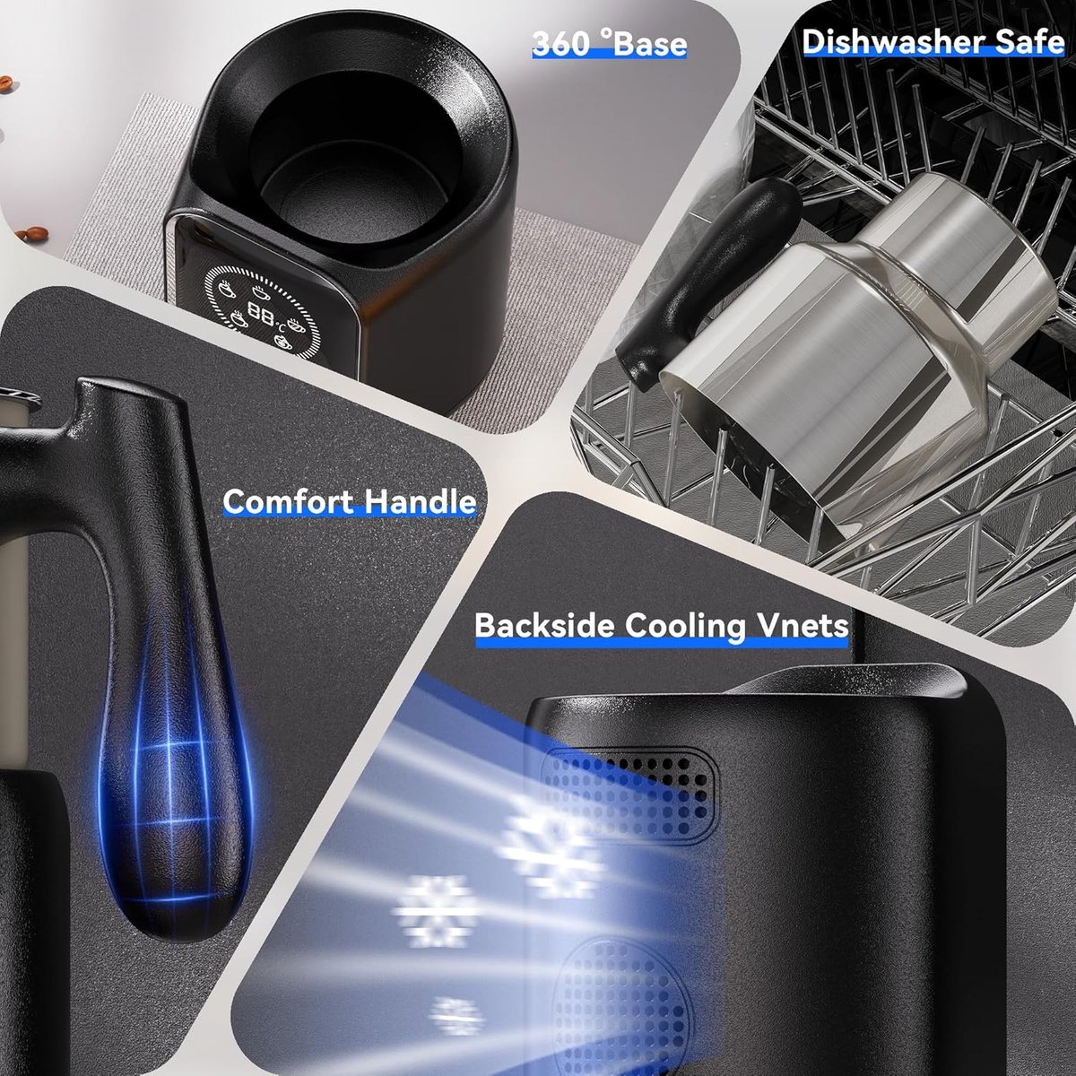 Elektrische Melkopschuimer 600 ml - 5-in-1 Automatische Melkopschuimer met Temperatuurcontrole - Voor Warm en Koud Schuim, Latte en Cappuccino — cadeau in Kookcadeaus - foto 6
