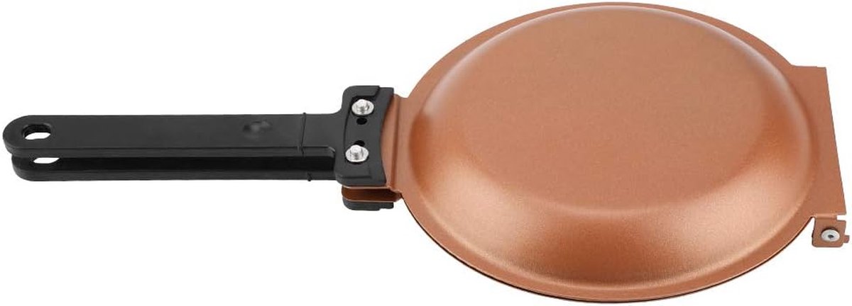 Dubbele Zijkant Pan - Pannenkoekenpan Koekenpan - Lekkere Maaltijden Maken - Dubbelzijdig Flip Ontwerp - 19 Cm Diameter - Goud