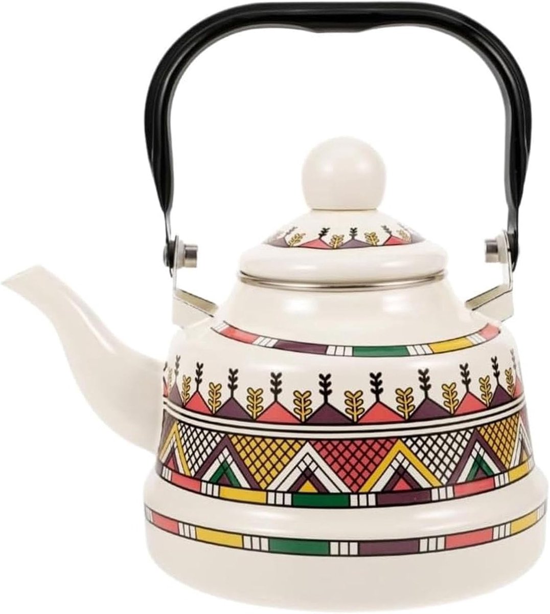 Camping fluitketel - Theeketel Emaille - Water Koken - Elegant Vintage Design - 1.7L - Wit