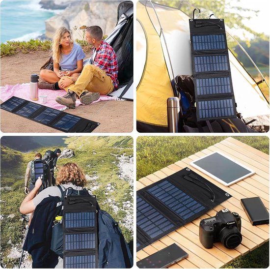 Opvouwbaar zonnepaneel, 10 W, draagbare oplader op zonne-energie, 5 V, 2 USB, waterdicht voor outdoor-activiteiten, camping, oplader voor mobiele telefoon, powerbank van Merkloos — afbeelding 5