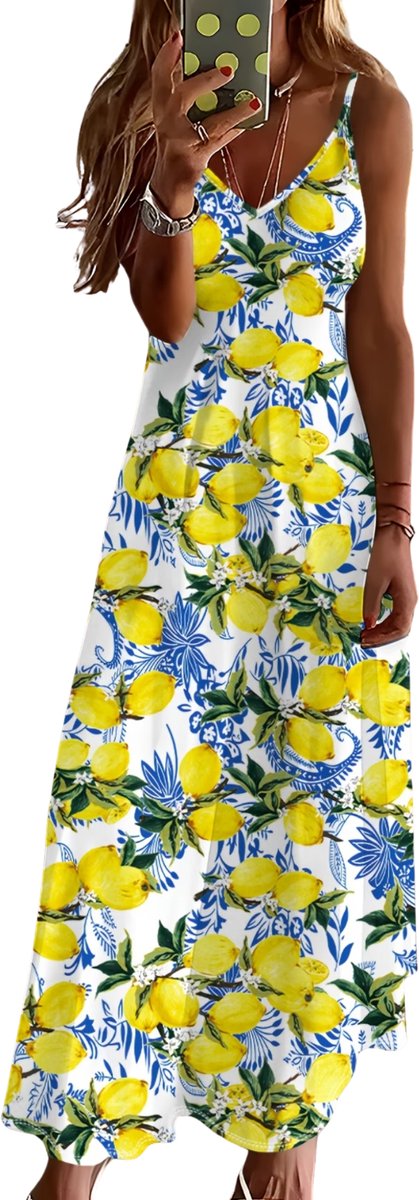 Currero Zomerjurk Dames Zomerjurken Volwassenen Vrouwen Midi Jurk Ibiza Stijl Sundress Dress Gemengde kleur Multicolor