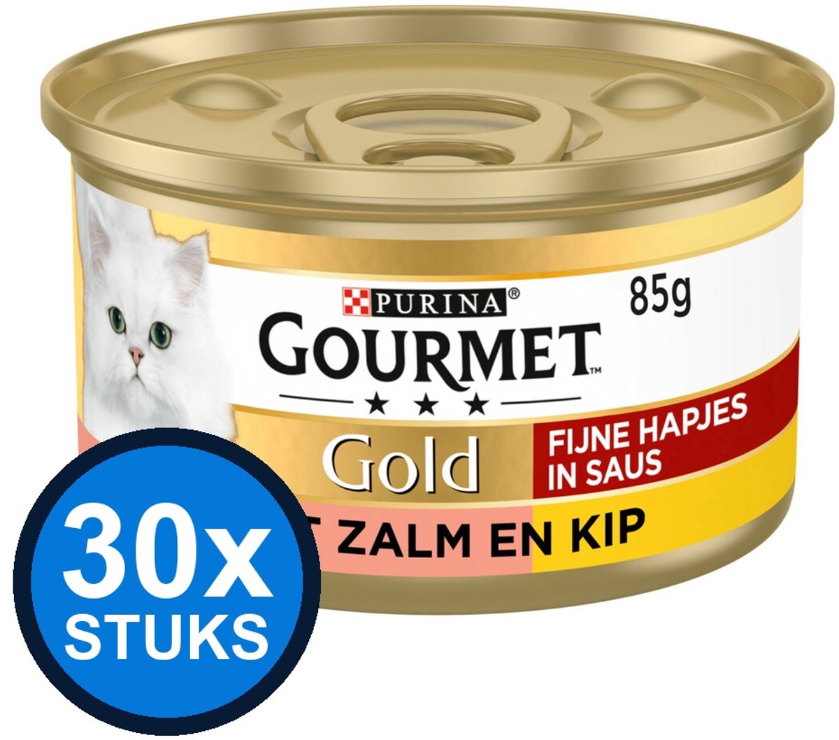 Gourmet Gourmet - Gold Fijne Hapjes Zalm & Kip - Kattenvoer Natvoer - 85g