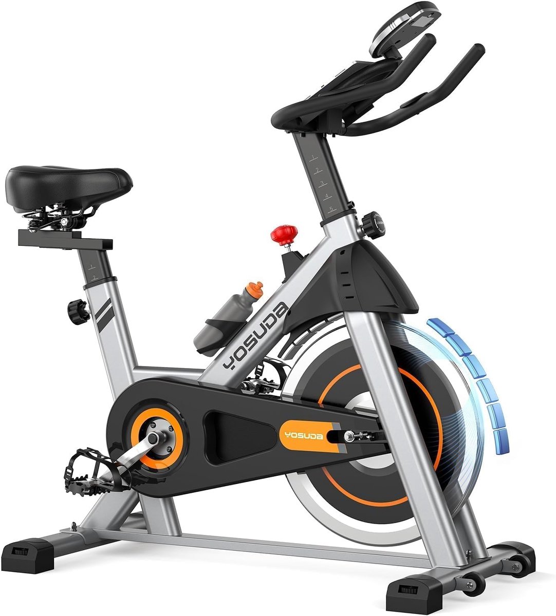 Hometrainer Fiets - Indoor Fiets - Thuis Trainen - Stille Aandrijving - Tot 136kg - Zilver
