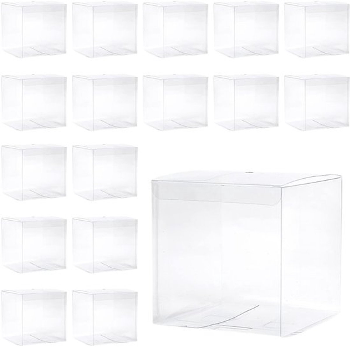 Dailygoods- Geschenkdozen 50 stuks - Transparant - Opvouwbaar - 5 x 5 x 5 cm
