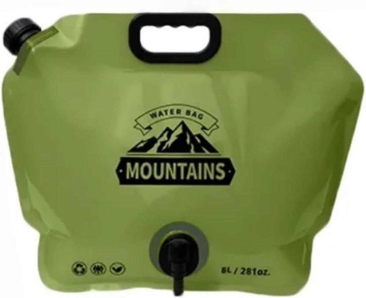 Vouwwaterjerrycan 8 liter - Opvouwbaar waterreservoir - Water opslag buiten - Met schenktuit - 8 Liter - Blauw