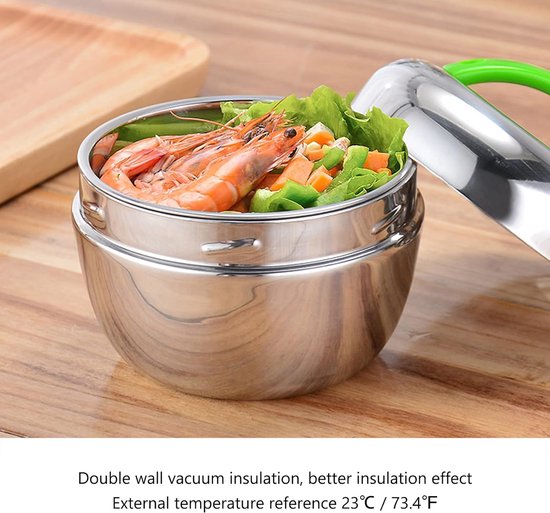 Geïsoleerde Lunchbox - Thermo Voedselcontainer - Warm Eten Meenemen - Dubbelwandige Isolatie - 13 Liter - Zilver — afbeelding 5