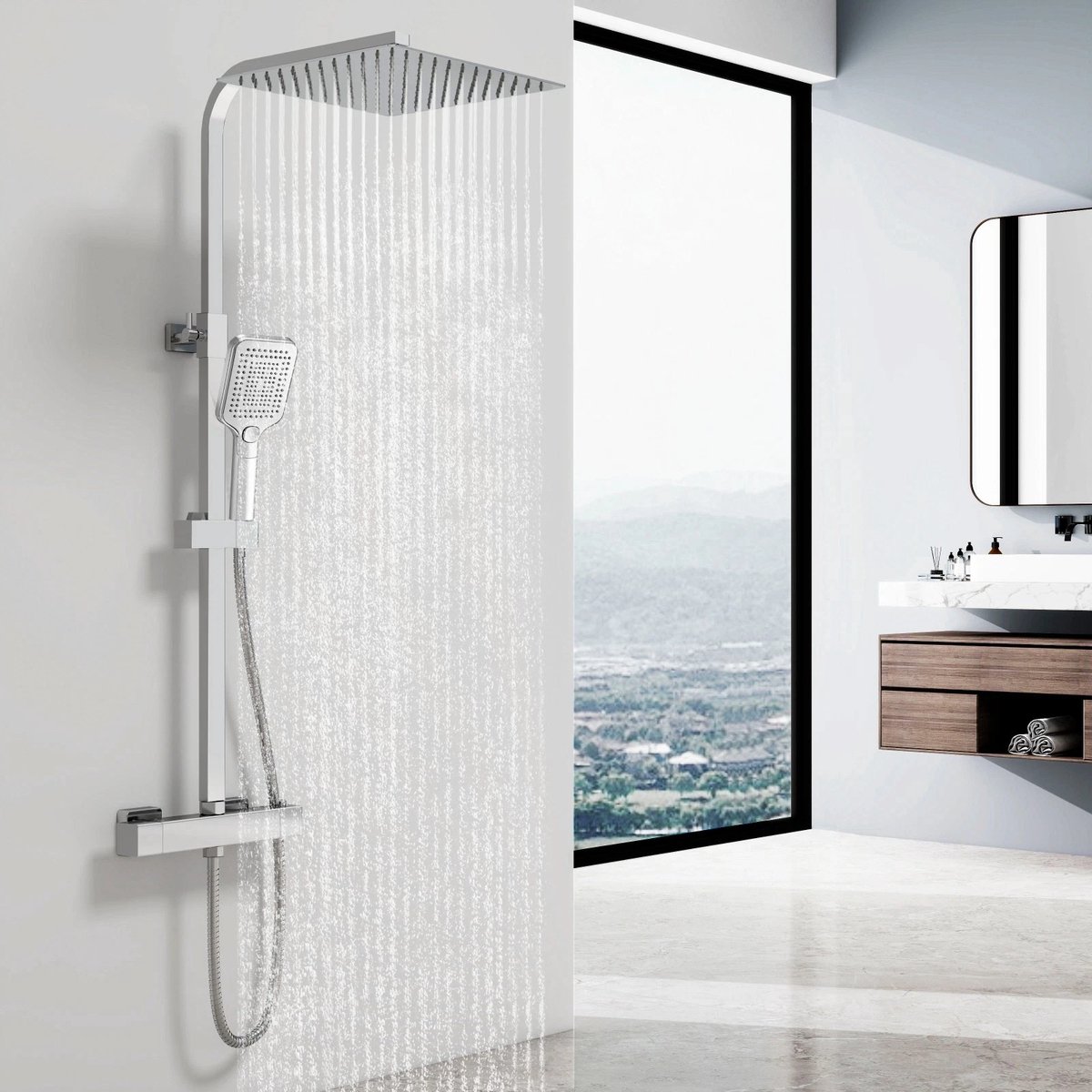 De Perfecte Douche: Complete Doucheset met Thermostaatkraan en Regendouche