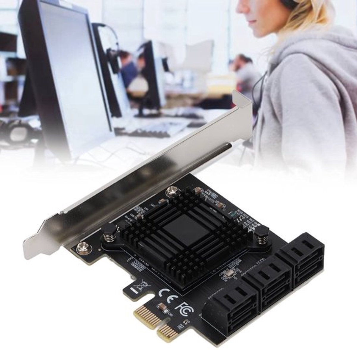 PCI-e uitbreidingskaart Allecto - 6 poorten