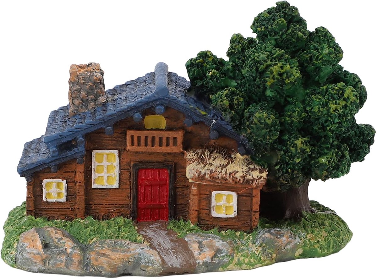 Miniatuur Huisje - Feeën Huisje Tuin - Landschap Decoratie - Gedetailleerd Ontwerp - 10 x 6 x 6cm - Bruin