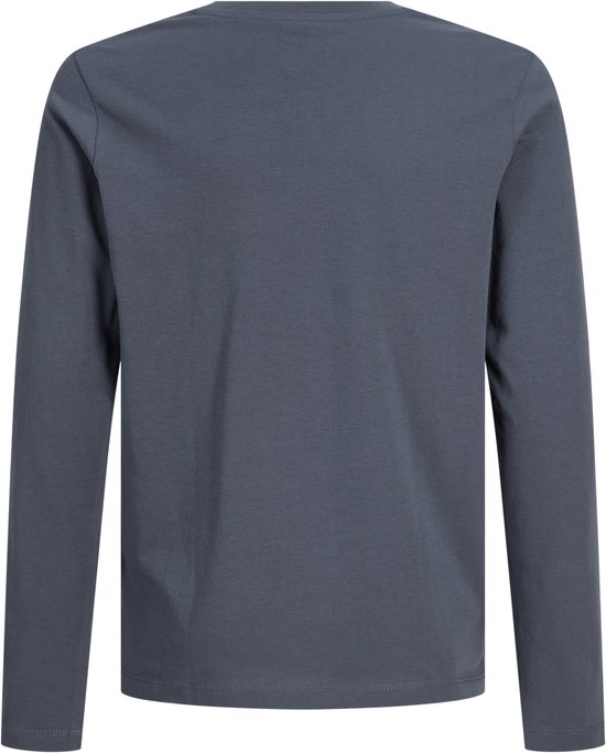 Donkergrijs T-shirt met lange mouwen, achterkant.