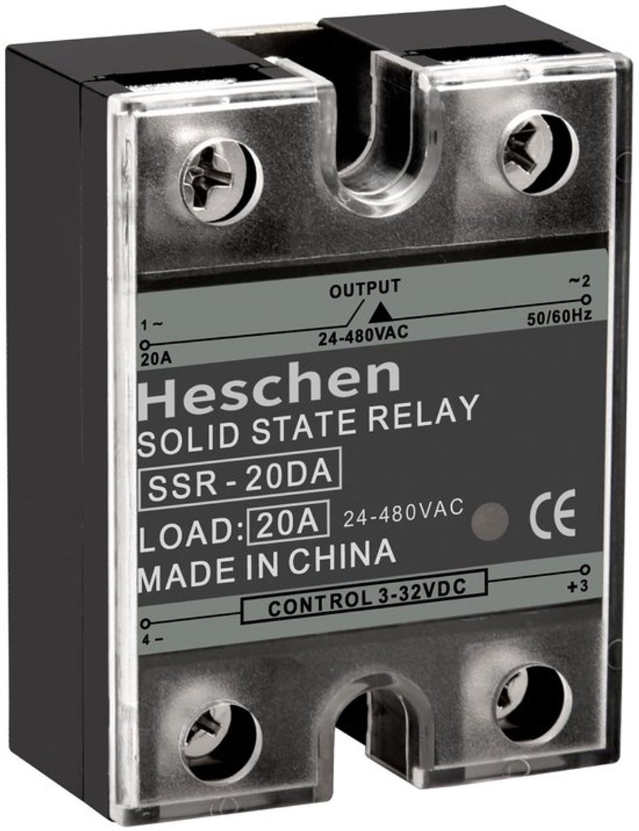 Aladdien - Solid State Relais - Dc/ac - 20A - 4-32vdc Input - 24-480vac Output