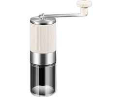 Koffiemolen Handmatig - Bonenmolen RVS - Verse Koffie Zetten - Traploos Instelbaar - 60g Capaciteit - Wit