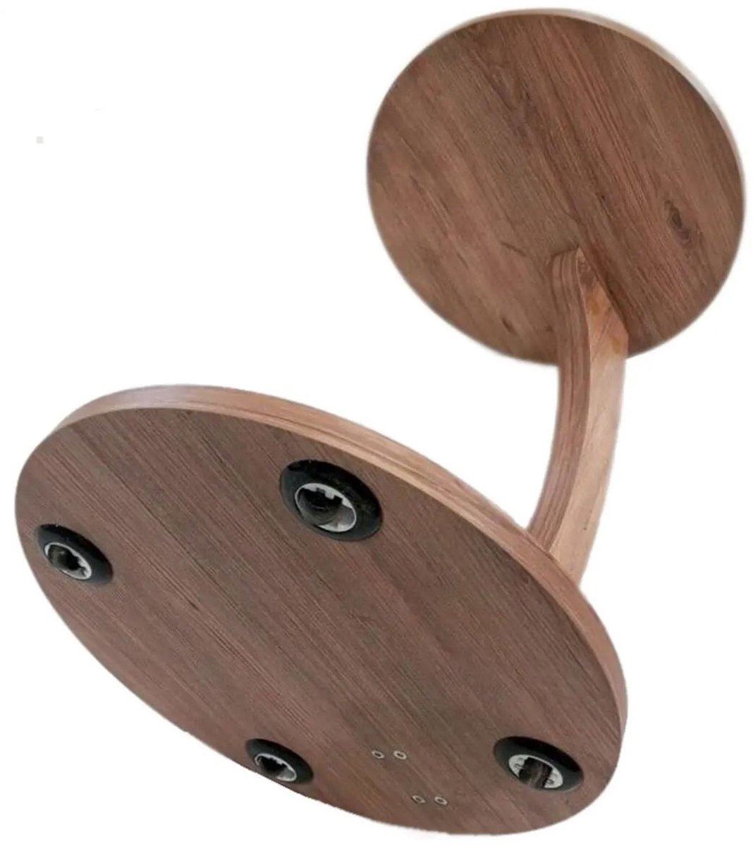Jungengel Bijzettafel met Wielen Rond - Laptoptafel Banktafel Hout - 38 cm Verrijdbaar