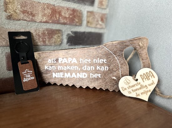 Pack cadeau papa - Papa / Scie à bois Si papa ne peut pas le réparer, personne ne peut + porte-clés L'homme / Cadeau fête des pères / Cadeaux fête des pères / Anniversaire / Papy / Papa