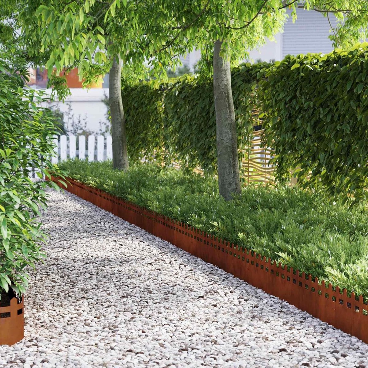 Tuinrand Metaal - Gazonranden Stuks - Tuin Afscheiden - Weerbestendig Staal - 30 Stuks - Grijs