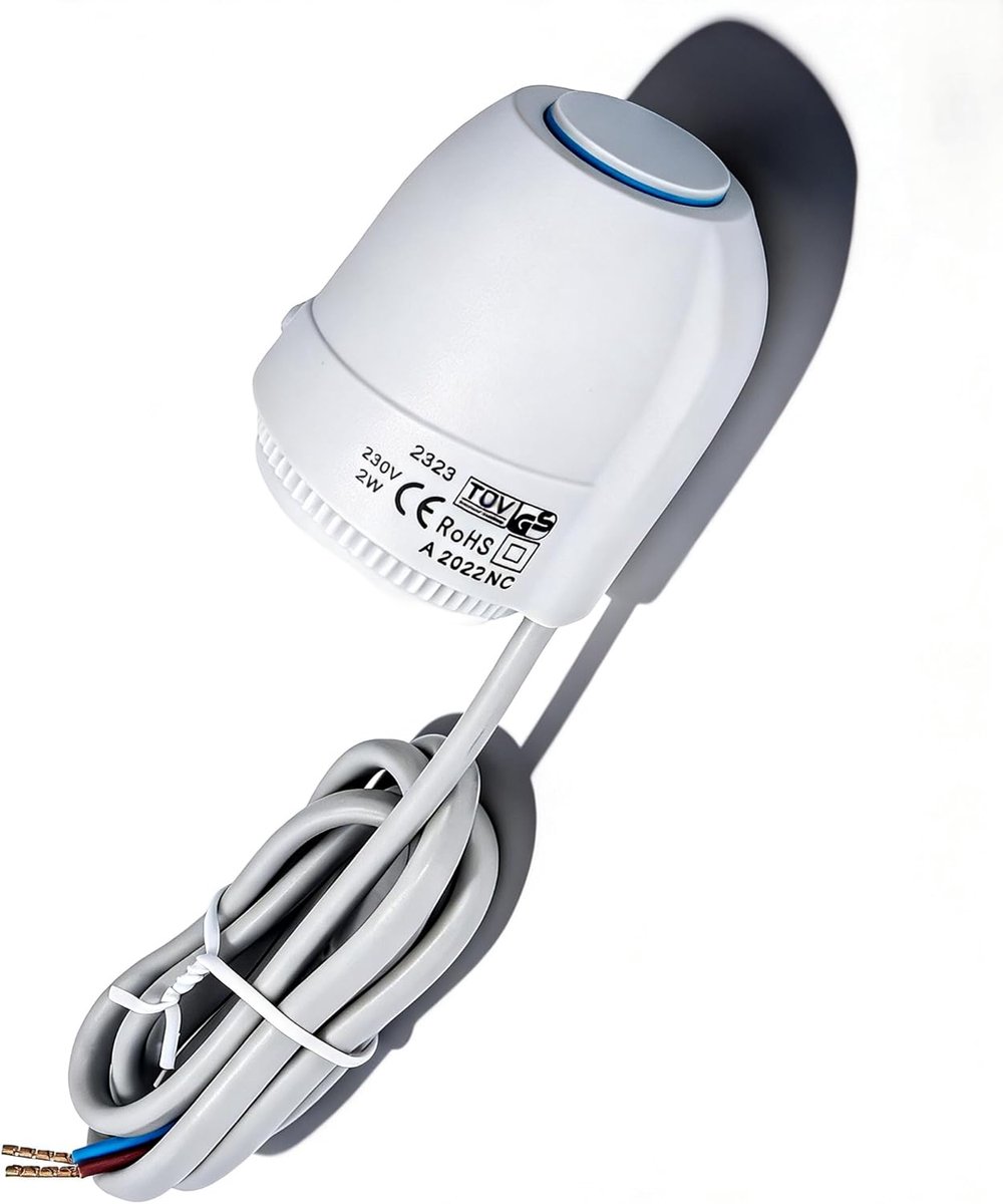 Thermische Actuator - Elektrische Klep - Vloerverwarming Regelen - Normaal Gesloten - 230 V AC - Wit