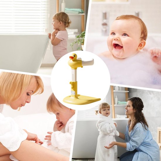 Baby Douche Steun - Baby Sta Hulp - Veilig Baden - Verstelbare Hoogte - 6-24 Maanden - Geel — afbeelding 4