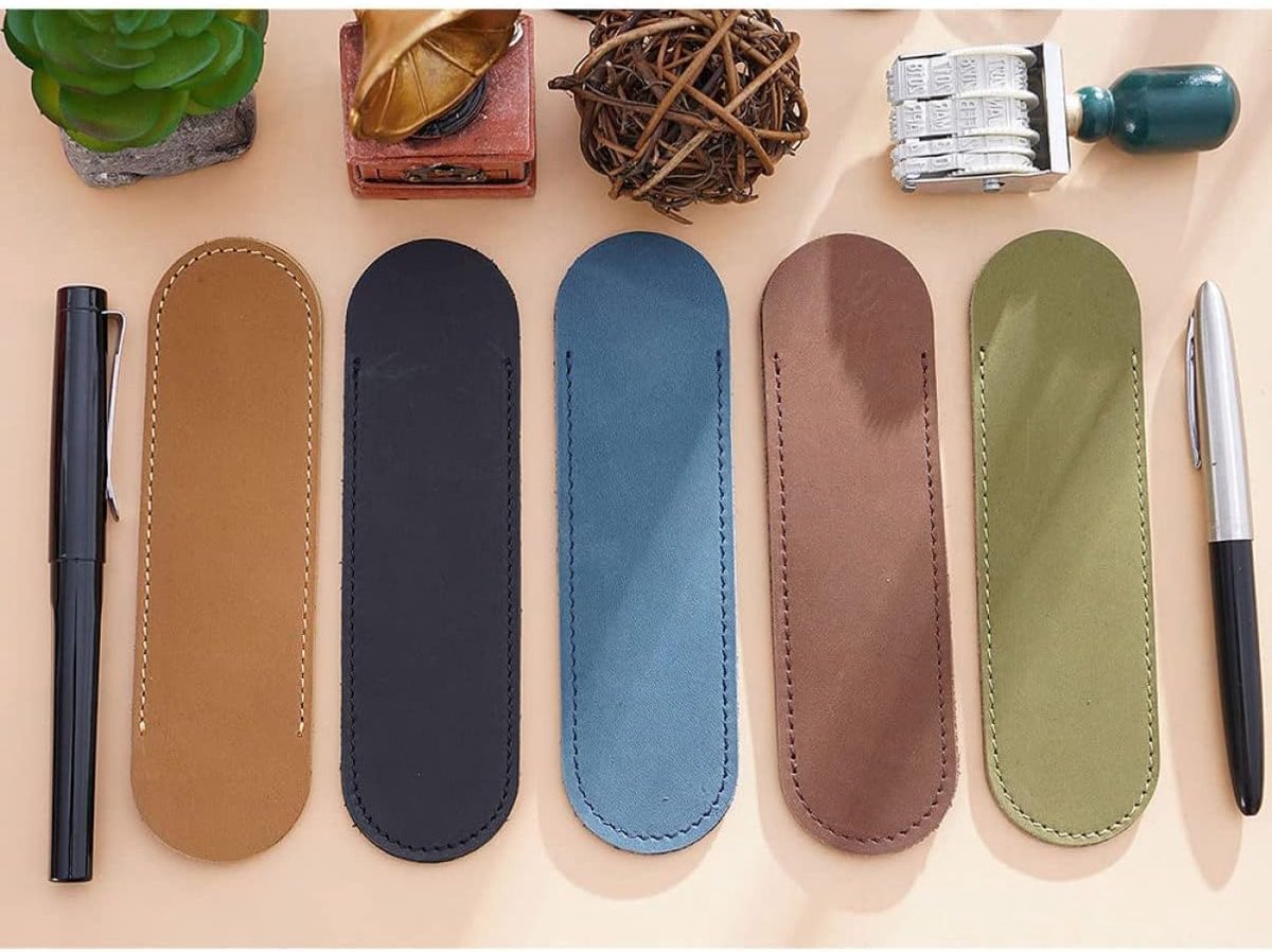 Etui Pen - Potlood Houder - Schrijven Onderweg - Vintage Leer - Zakformaat - Kameel
