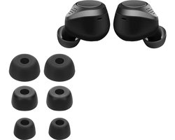 kwmobile 6x cover voor in-ear oortjes geschikt voor Jabra Elite 75t /65t / Active - Vervangende oordopjes van siliconen in zwart - 3 maten