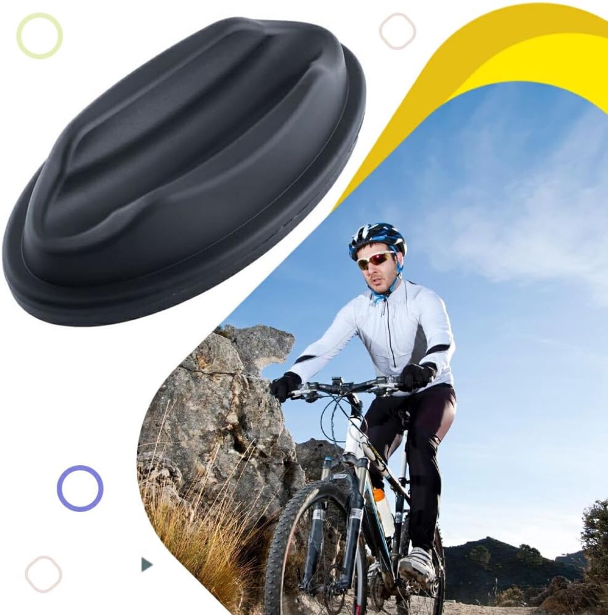 Fiets Voorwielblok - Fietstrainer Steun - Indoor Fietsen - Antislip Oppervlak - 21.5 x 11.3 x 5.8 cm - Zwart