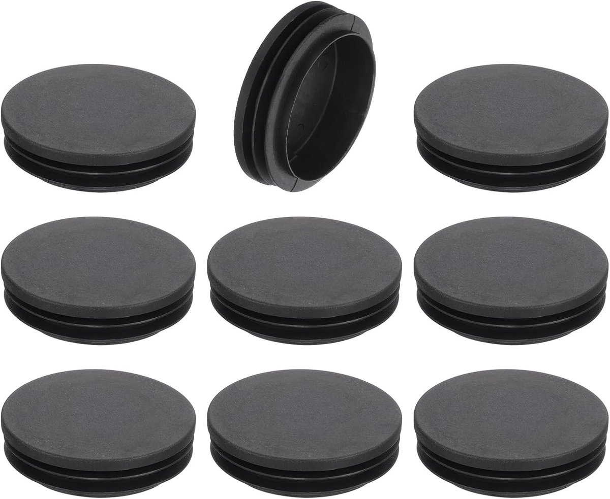 Ronde Kunststof Stoppers - Buiseinddoppen Meubels - Vloeren Beschermen - Antislip Bescherming - 9 Stuks 63 mm - Zwart