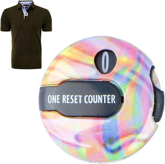 Golf Slagenteller - Score Bijhouder - Golf Score Tellen - Eenvoudige Touch Reset - 3 cm Formaat - Iriserend — afbeelding 5
