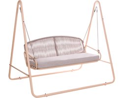 NORCIA - Schommelstoel - Beige - Staal/Olefine