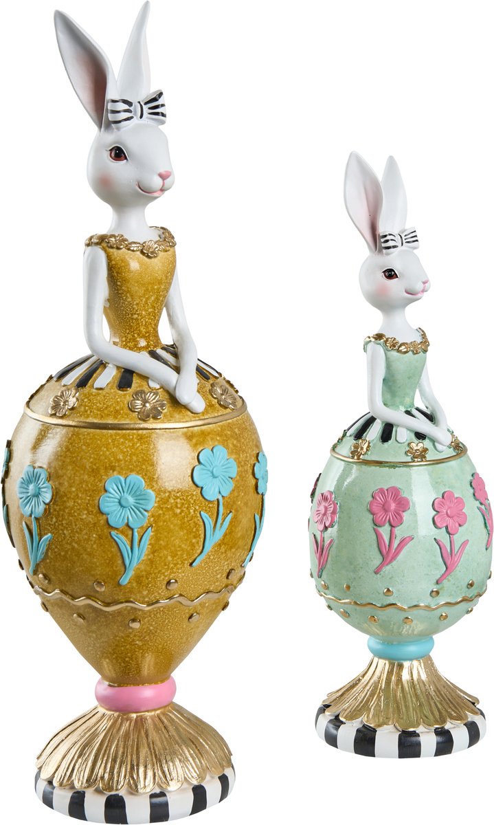 ODENSE - Decoratieve figuren set van 2 - Meerkleurig - Hars