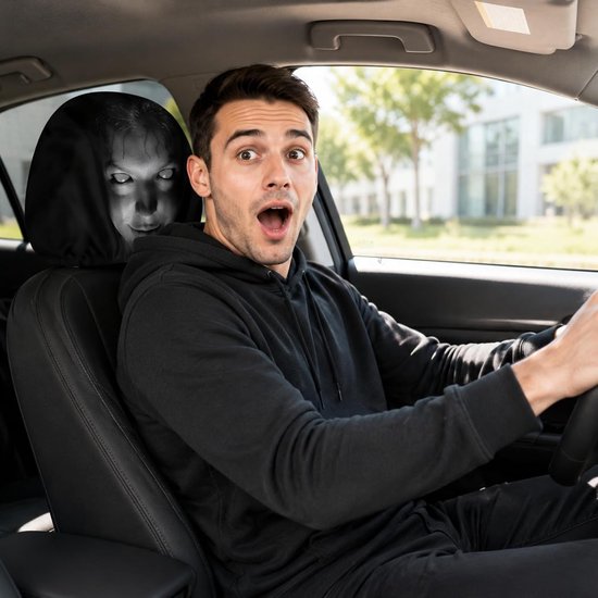 Daity 1 paar - Geestgezicht hoofdsteunhoezen - 2026 nieuwe griezelige enge hoofdsteunhoezen voor auto's - Grappig wasbaar ademend gezicht auto hoofdsteun hoes beschermer voor Halloween van daity — afbeelding 5