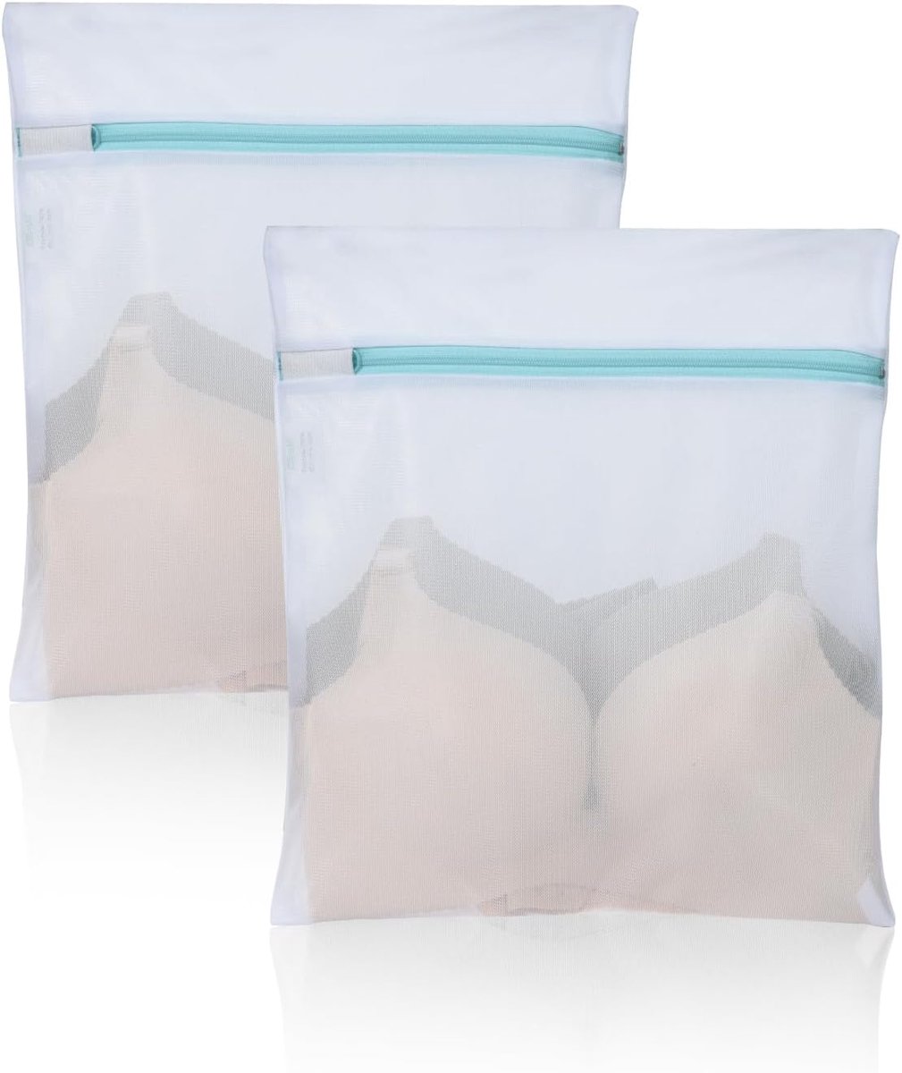 SnelShoppen - 2x OTraki Mesh Waszakken met Rits 30x40 cm voor Delicaat Wasgoed, Herbruikbare Ondergoed, Sokken, BH, Lingerie, Ideaal voor Wassen en Be