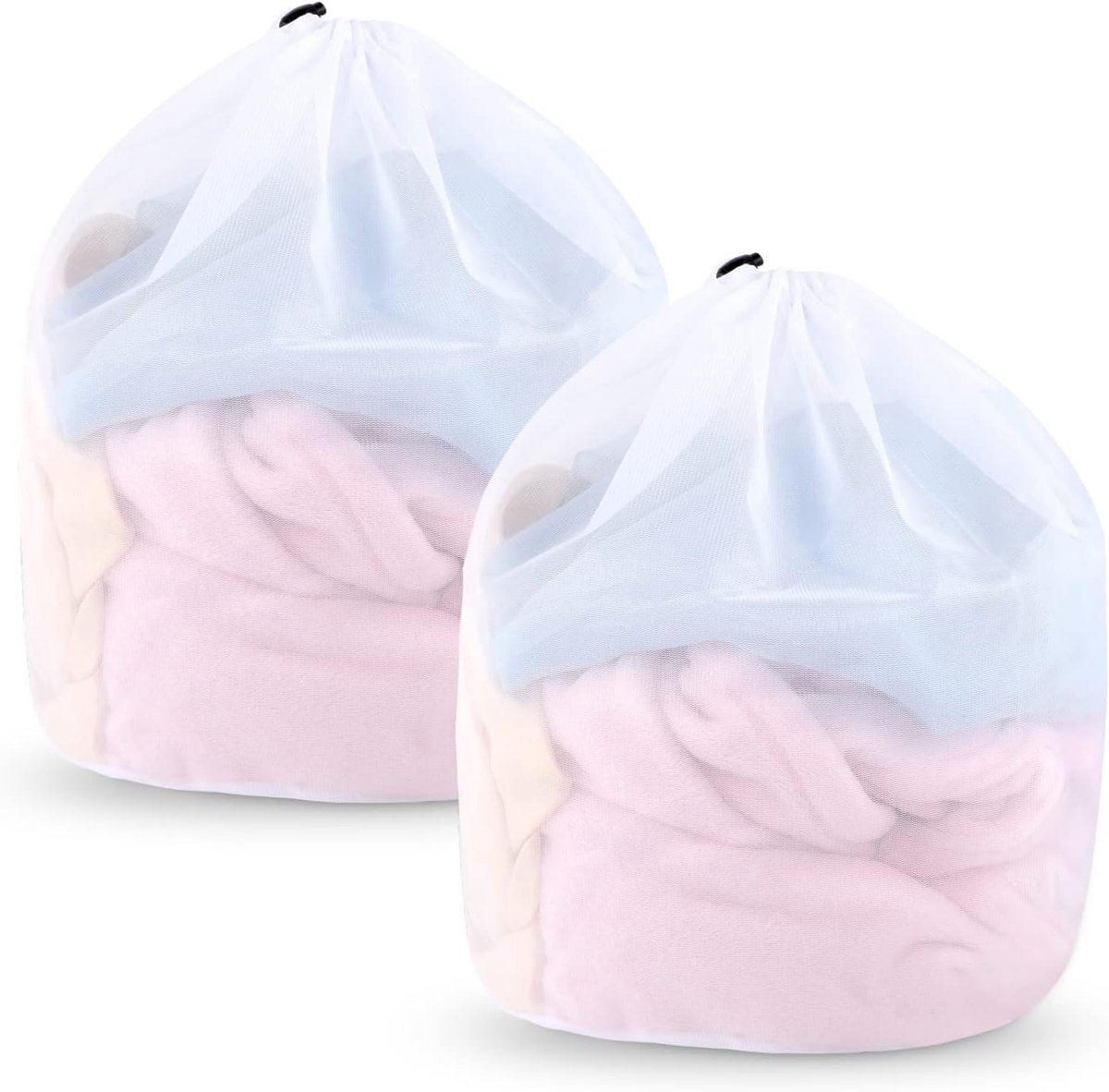 SnelShoppen - 2 x Wasmachine Net, Waszak met Trekkoord, Herbruikbaar Fijn Gaas voor Ondergoed, Blouses, Bh's, Sokken (30 x 40 cm)