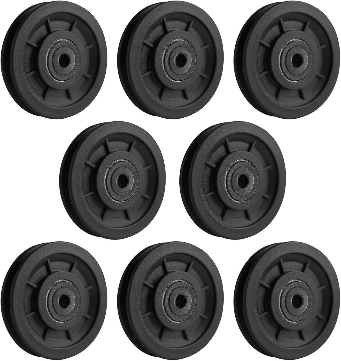 Universele 90mm Draagbare Pulleys - 8 Stuks Nylon Rollen voor Krachttraining, Fitness en Gym Apparatuur