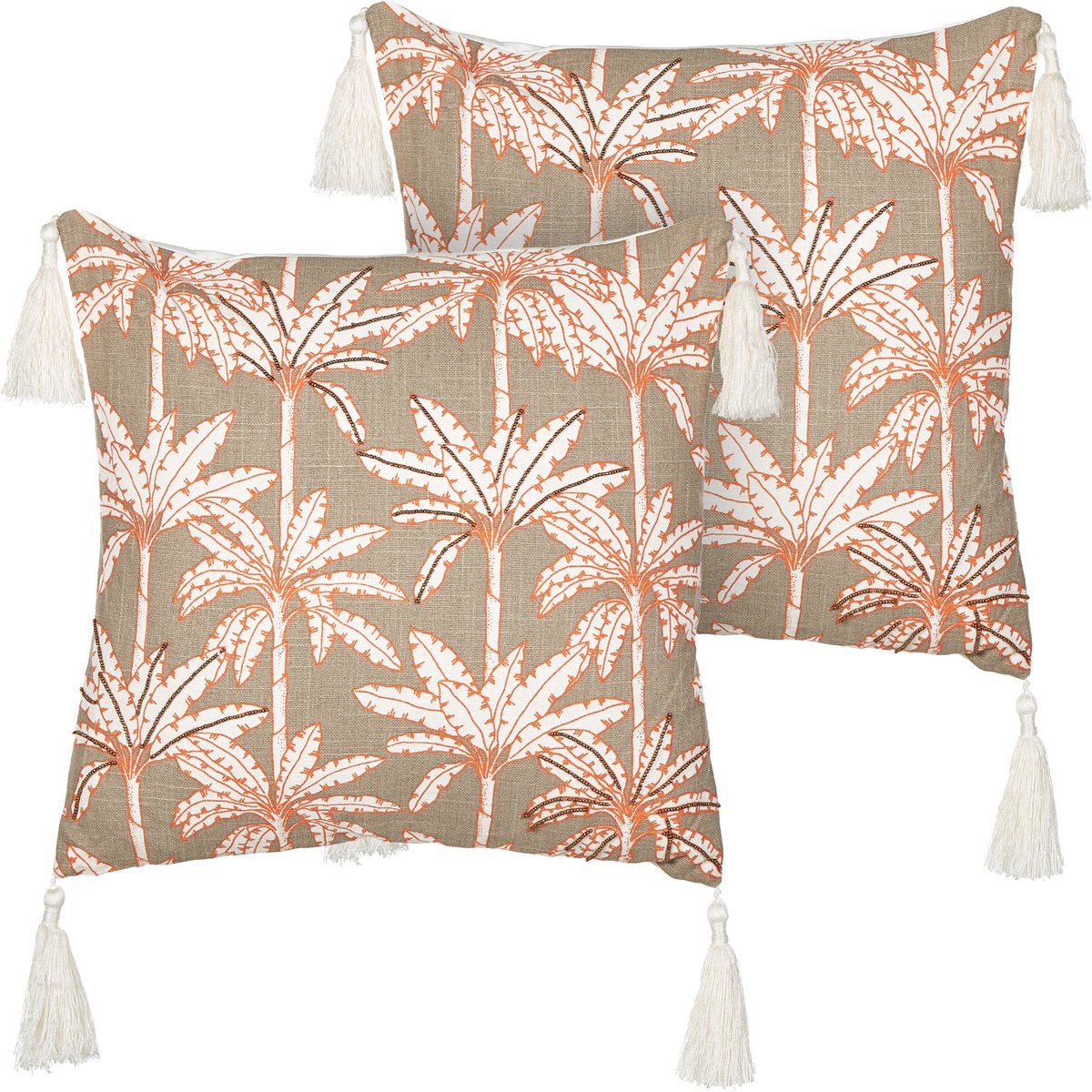 Beliani MELOBESIA - Sierkussen set van 2 - Meerkleurig - 45 x 45 cm - Katoen