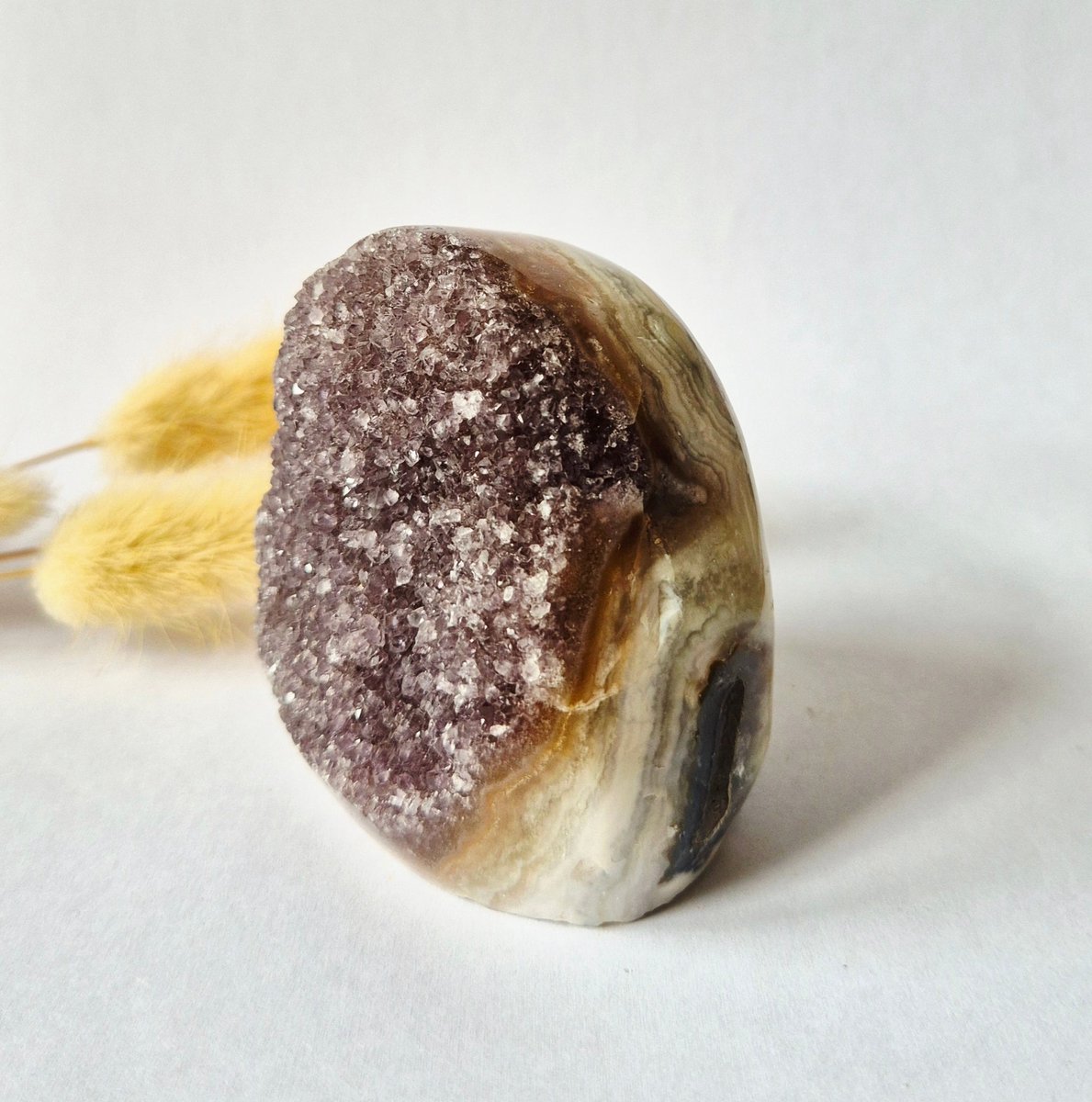 Druzy Agaat uit Uruguay – 260 gram #158 | Natuurlijke Geode Edelsteen