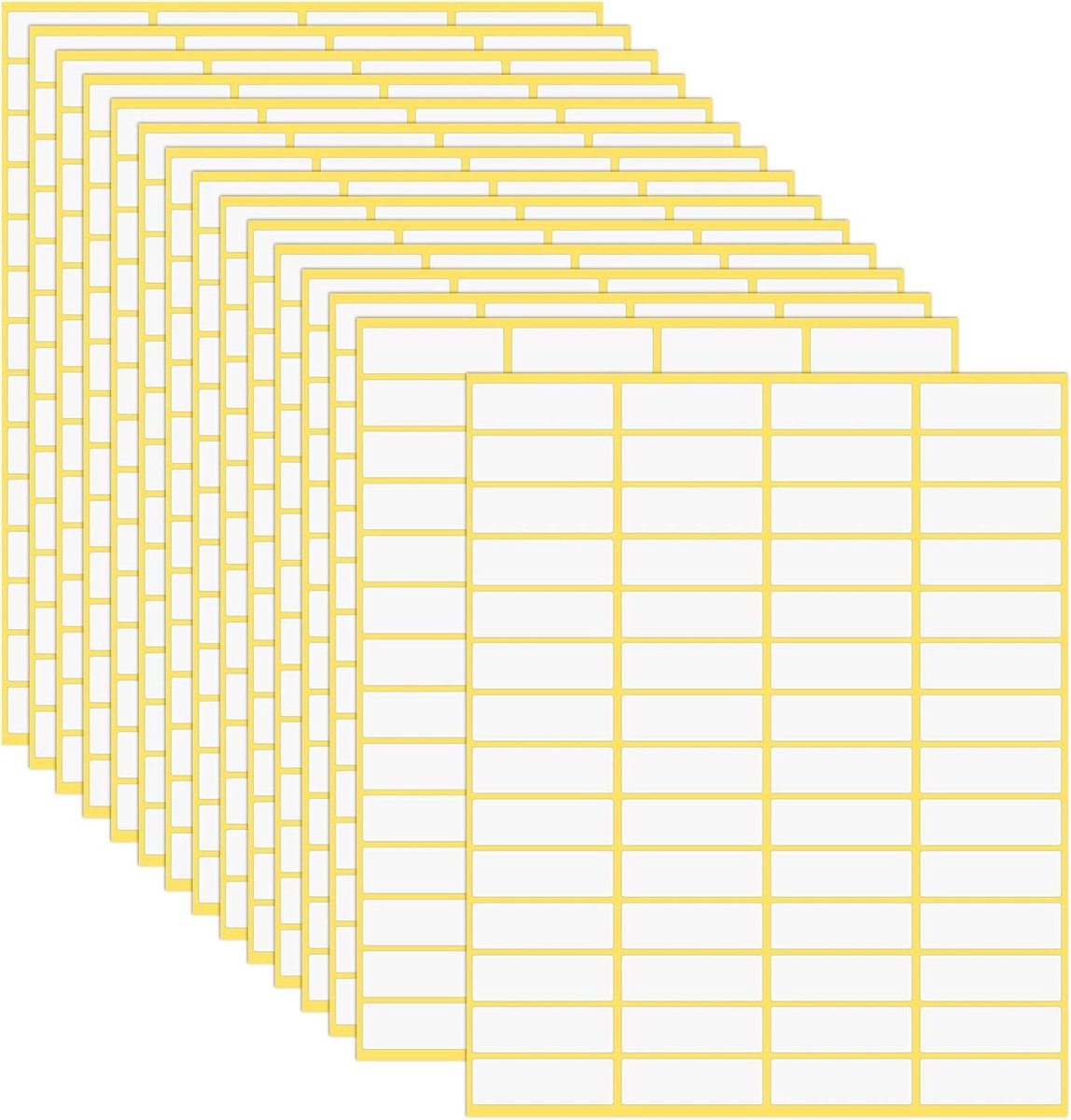 15 Vellen Zelfklevende Labels, Wit, Printbare Stickers, Lege en Schrijfbare Etiketten voor School en Kantoor (13 x 38mm) - Multifunctionele Labeloplossingen