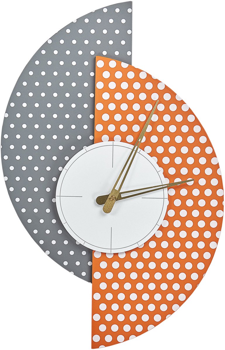 CHALAIS - Wandklok - Grijs/Oranje - MDF
