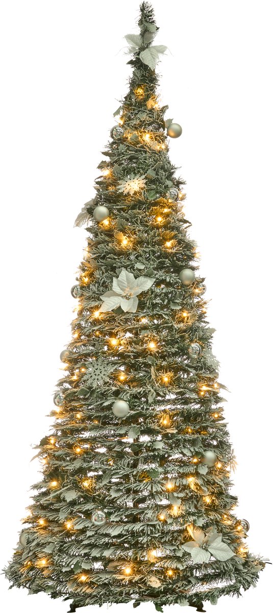 FIRVANA - Besneeuwde kunstkerstboom - Wit - Synthetisch materiaal