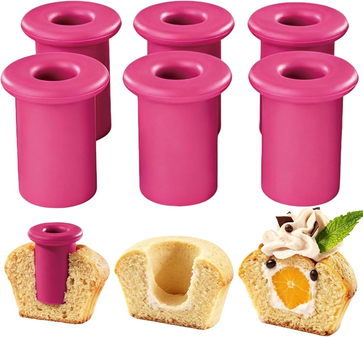 Efficiënt vulgereedschap voor muffins - Hittebestendige siliconen broodkappen, cupcake-staaf, vaatwasmachinebestendig en temperatuurbestendig tot 220 °C, perfect voor bakliefhebbers