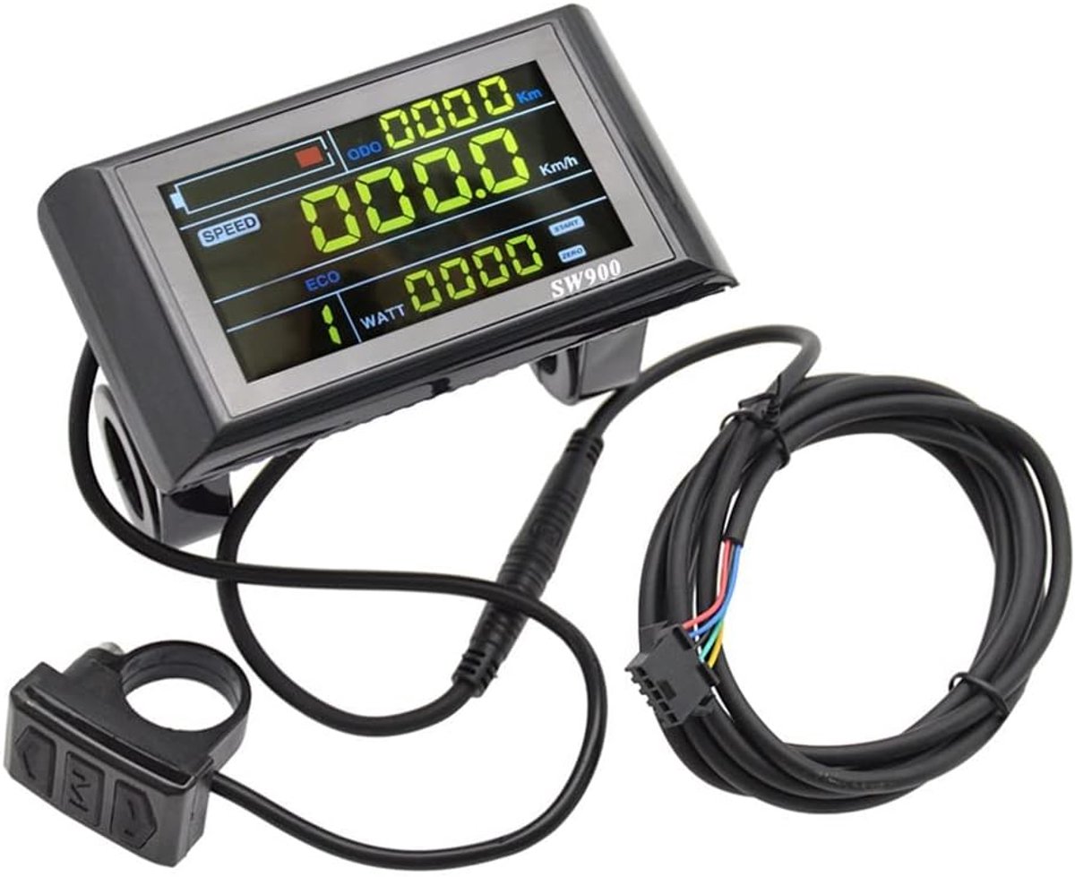 SnelShoppen - Bicycle LCD Display 5pin E-bike SW900 Kleurrijk Display Control Paneel 24-60V voor Elektrische Scooter - Duurzaam en Praktisch