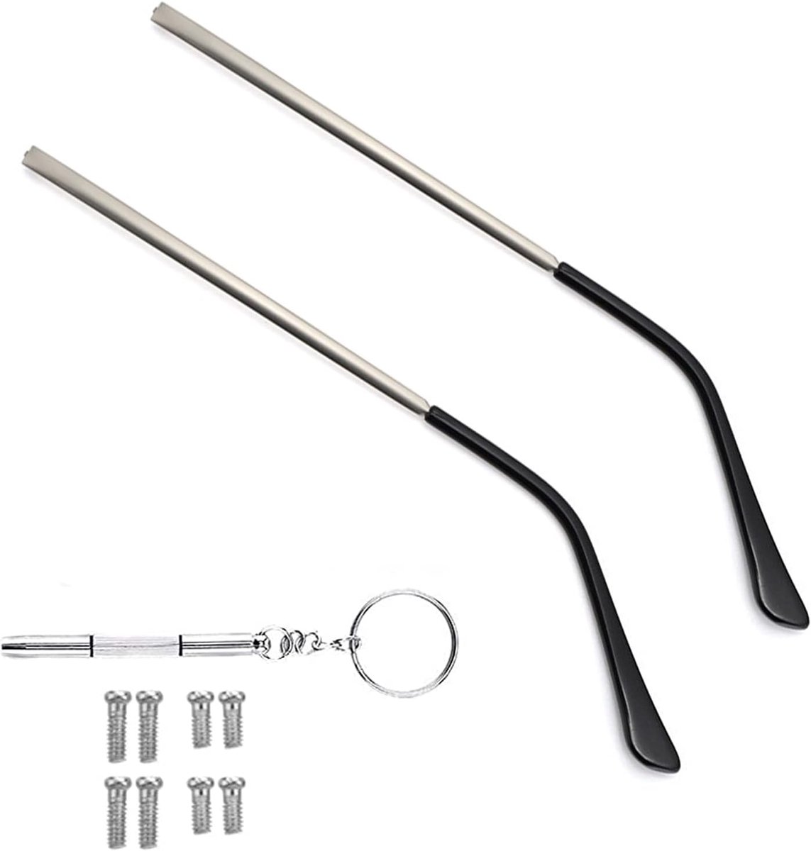 SnelShoppen - Metal Glasses Replacement Bracket 1 Paar - Brilarm Vervangingen - Metaal - Grijs - Geschikt voor Zonnebrillen en Brillen - Reparatie Acc