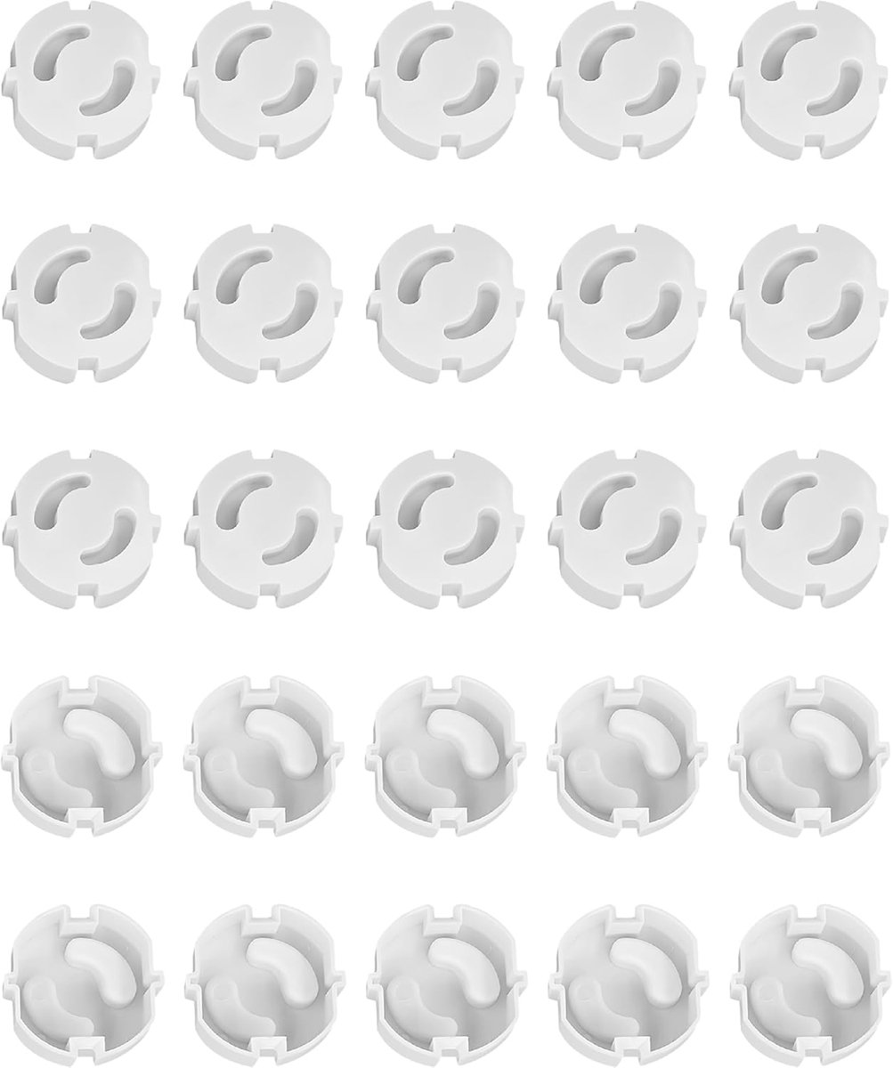 SnelShoppen - Pack van 25 Kindveilige Sockets, Plugbescherming voor Baby's, Makkelijk te Installeren zonder Lijm, Plastic Bescherming tegen Elektrisch